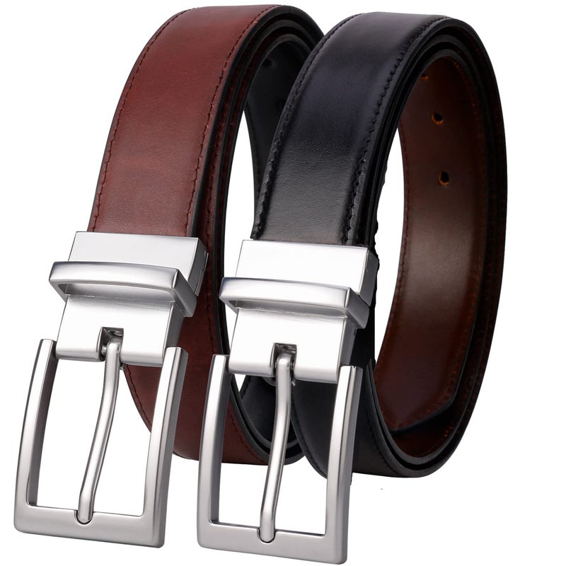 Lavemi Mens Belt Reversible 100% Italian Leather Dress Casual,One Reverse for 2 Colors,Trim to Fit(21863-2 110) - Image 1